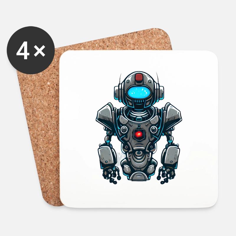 Robot - Coasters (set of 4) - white