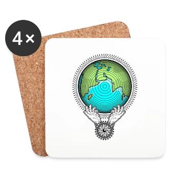 Save our Planet Earth Natur Schutz Umweltschutz - Untersetzer (4er-Set) - Weiß - Vorne