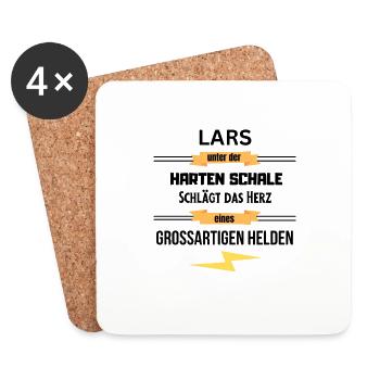 Lars unter harte Schale eines Großartigen Helden - Untersetzer (4er-Set) - Weiß - Vorne