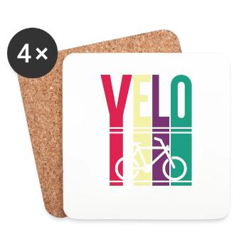 Vélo Shirt Funny 0% Emission 100% Emotion - Dessous de verre (lot de 4) - blanc - Devant