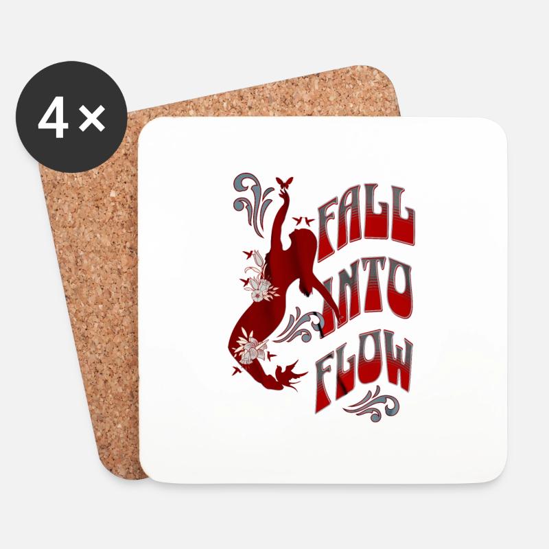 Fall into Flow, Dance Design, Romantisch, Vertäumt - Untersetzer (4er-Set) - Weiß