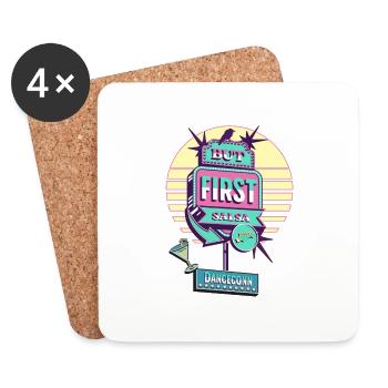 But First Salsa Retro Diner, Vintage, Dance Design - Untersetzer (4er-Set) - Weiß - Vorne