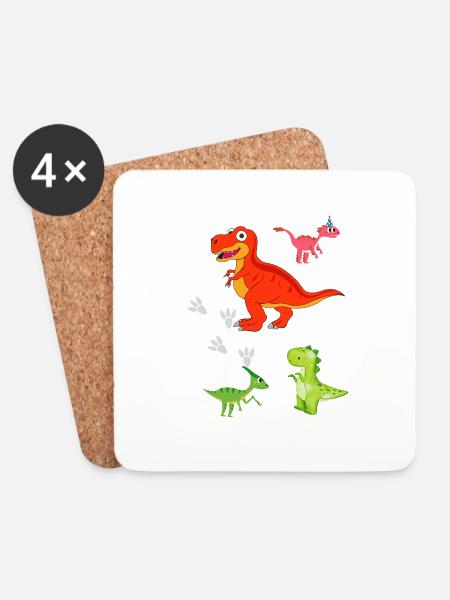 Dino - Untersetzer (4er-Set) - Weiß