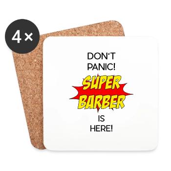 Super Barber / Super Friseur - Untersetzer (4er-Set) - Weiß - Vorne