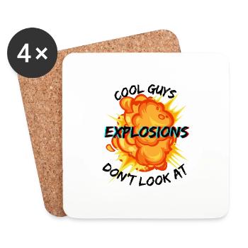 Cool guys don't look at Explosions - Untersetzer (4er-Set) - Weiß - Vorne