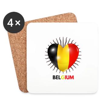 Cool fan articles suitable for the World Cup for Belgium - Coasters (set of 4) - white - Front