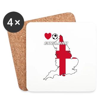 I Love Soccer England - Coasters (set of 4) - white - Front
