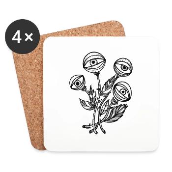 Eye plant - Coasters (set of 4) - white - Front