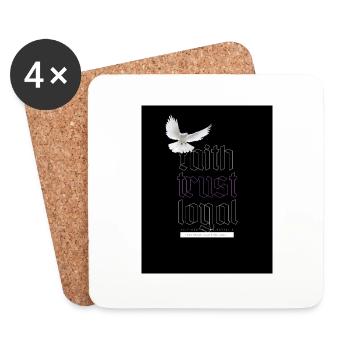 Faith trust loyal 3 - Coasters (set of 4) - white - Front
