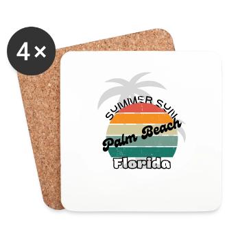 Palm Beach Floride - Dessous de verre (lot de 4) - blanc - Devant