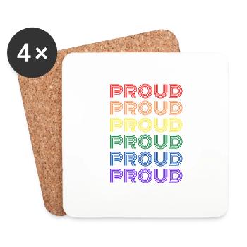 Proud - Coasters (set of 4) - white - Front
