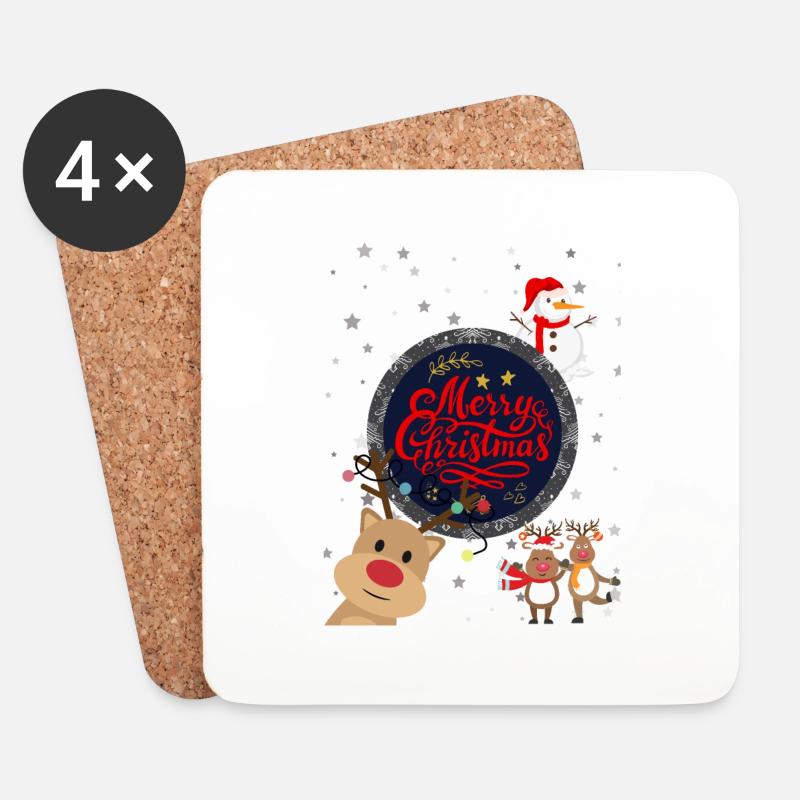 Christmas - Untersetzer (4er-Set) - Weiß