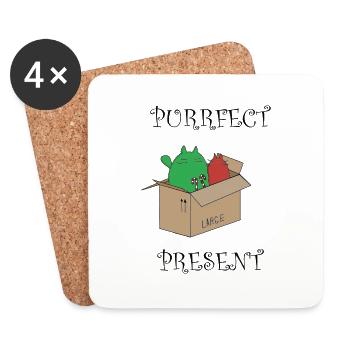 purrfect present - Coasters (set of 4) - white - Front