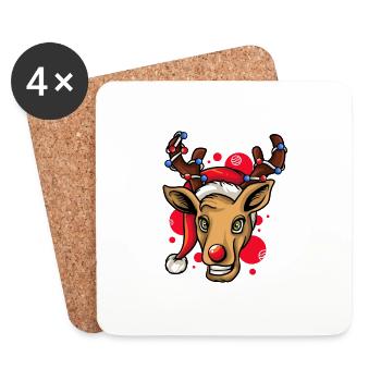 CHRISTMAS REIGN DEER - Untersetzer (4er-Set) - Weiß - Vorne
