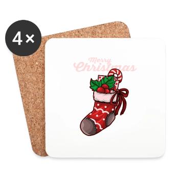 CHRISTMAS SOCK 2 - Untersetzer (4er-Set) - Weiß - Vorne