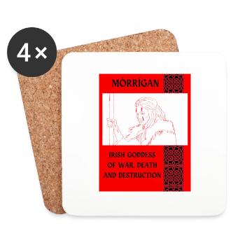 MÓRRÍGAN, IRISH GODDESS OF WAR. - Coasters (set of 4) - white - Front