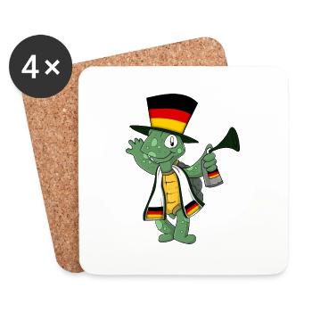 German Fan Turtle - Coasters (set of 4) - white - Front