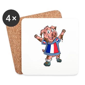 Fan Pig France - Coasters (set of 4) - white - Front