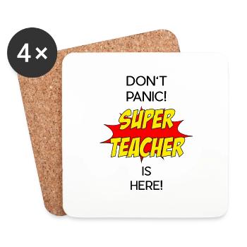 Super Teacher / Super Lehrer - Untersetzer (4er-Set) - Weiß - Vorne
