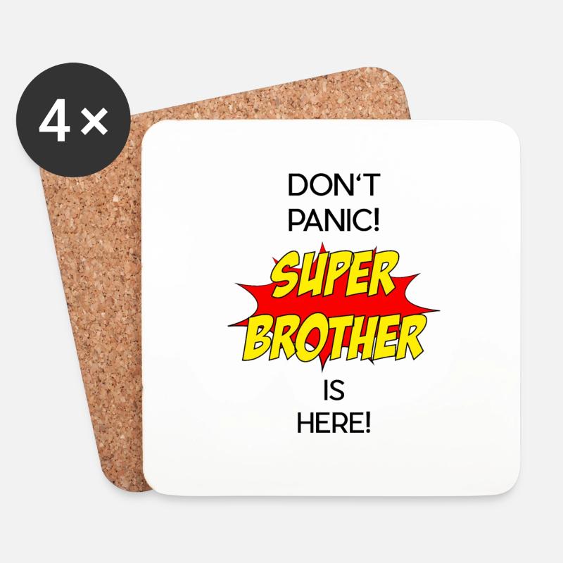 Super Brother / Super Bruder - Untersetzer (4er-Set) - Weiß