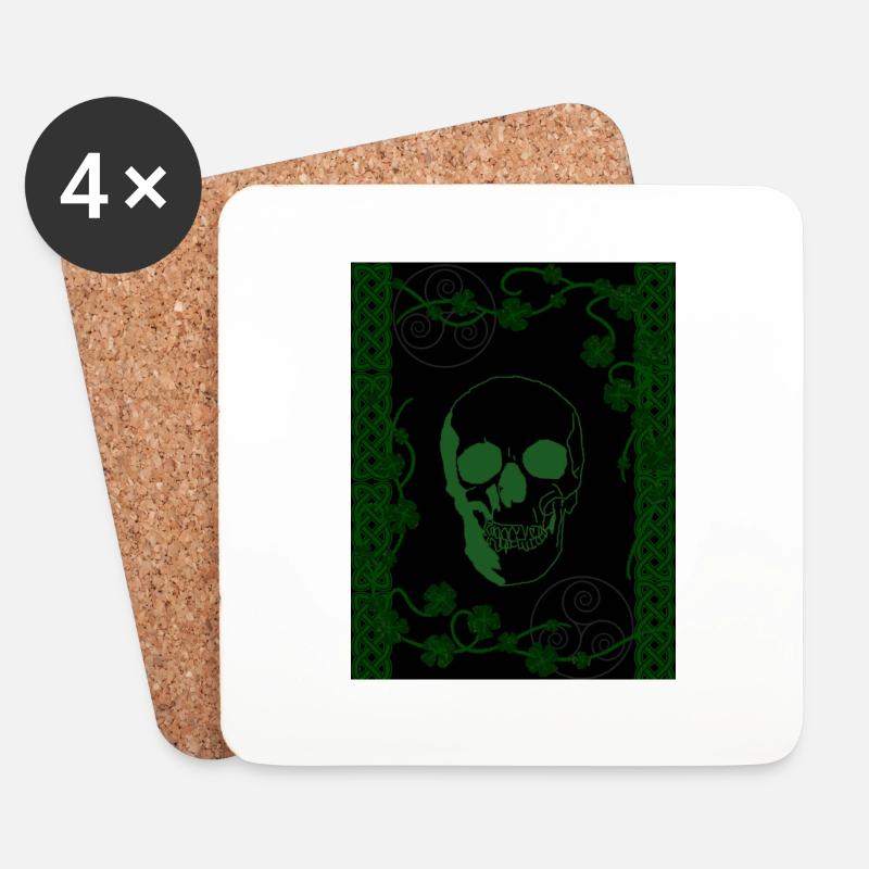 Grünschädel - Untersetzer (4er-Set) - Weiß