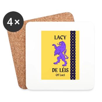 Nom de famille Lacy - Dessous de verre (lot de 4) - blanc - Devant