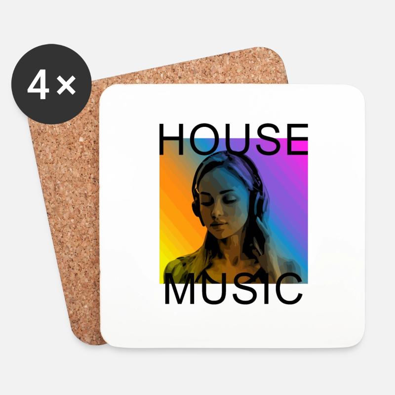 HouseMusic - Untersetzer (4er-Set) - Weiß