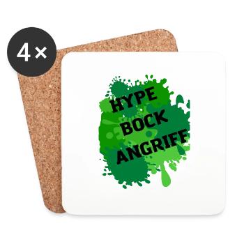 7vs Wild Bock Angriff Motivation Natur Abenteuer - Untersetzer (4er-Set) - Weiß - Vorne