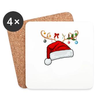 Letter Y Christmas hat - Coasters (set of 4) - white - Front