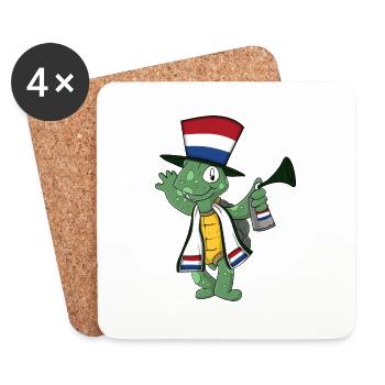 Holländer Fan Schildkröte - Untersetzer (4er-Set) - Weiß - Vorne