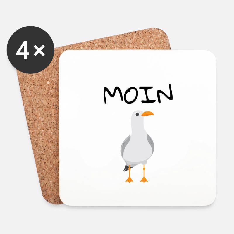 MOIN Möwe - Untersetzer (4er-Set) - Weiß