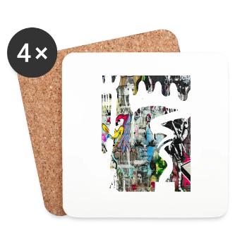Graffiti style Splash hip hop colors painter color - Coasters (set of 4) - white - Front