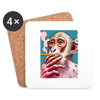 Monkey business - Coasters (set of 4) - white - Front