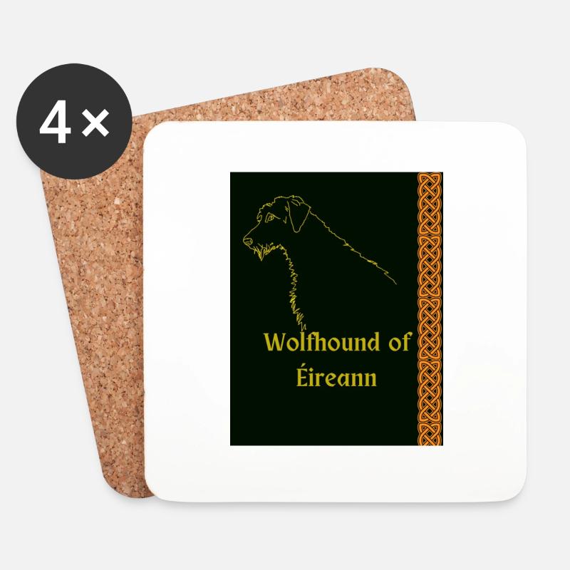 Wolfshund von Éireann. - Untersetzer (4er-Set) - Weiß