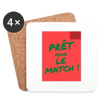 SUPPORTER MAROC - Dessous de verre (lot de 4) - blanc - Devant