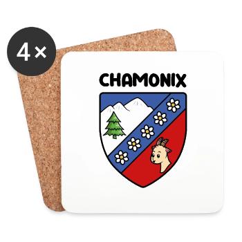 Wappen Mignon Chamonix Mont Blanc Haute Savoie - Untersetzer (4er-Set) - Weiß - Vorne