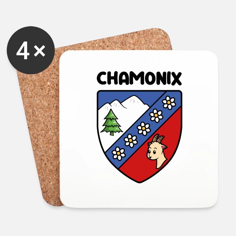 Wappen Mignon Chamonix Mont Blanc Haute Savoie - Untersetzer (4er-Set) - Weiß