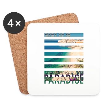 Croatie croate Hrvatska Croatie Paradis croate - Dessous de verre (lot de 4) - blanc - Devant