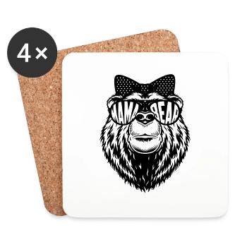 Mama Bear | Farbe änderbar - Untersetzer (4er-Set) - Weiß - Vorne