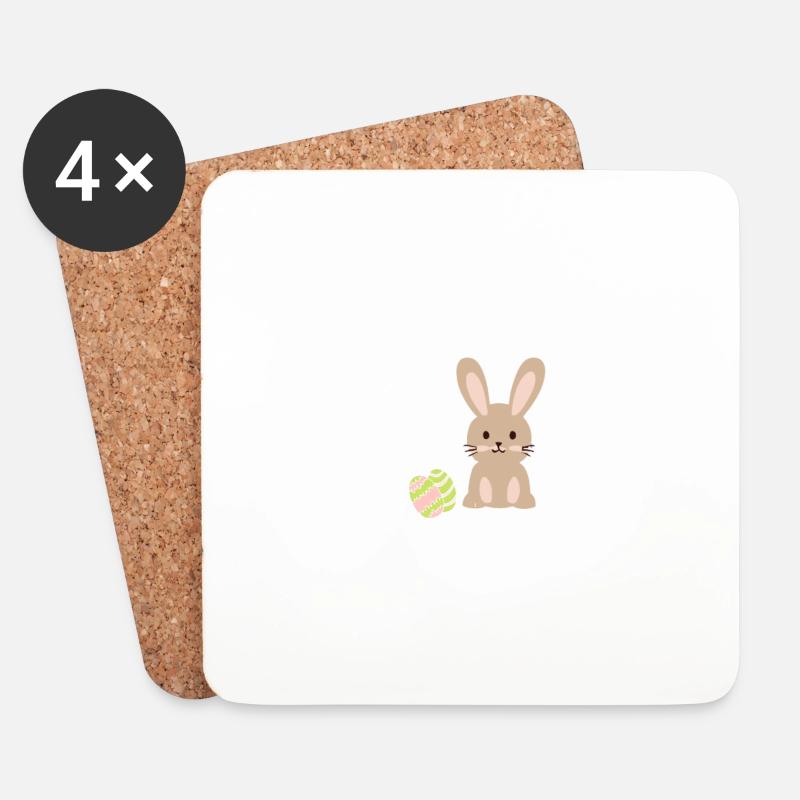 Osterhase - Untersetzer (4er-Set) - Weiß