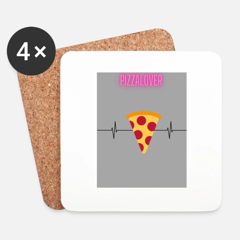 Pizzalover - Untersetzer (4er-Set) - Weiß