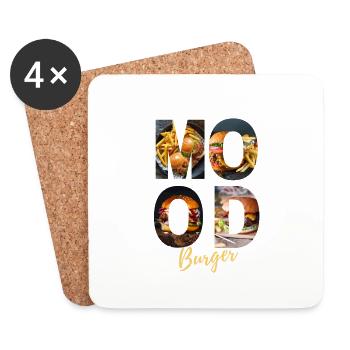 Mood Burger Print- Gold - Untersetzer (4er-Set) - Weiß - Vorne