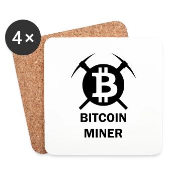 Bitcoin Trading Crypto Aktien - Untersetzer (4er-Set) - Weiß - Vorne