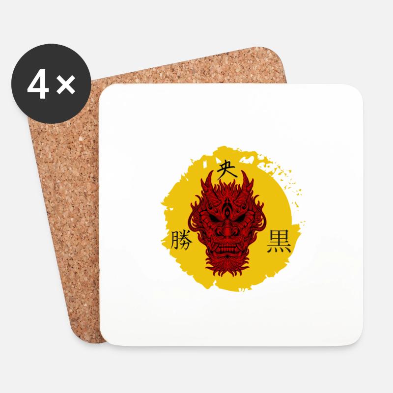 (D)evil Dragon - Untersetzer (4er-Set) - Weiß