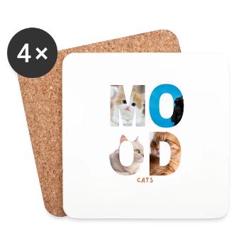 Mood Cats - Untersetzer (4er-Set) - Weiß - Vorne