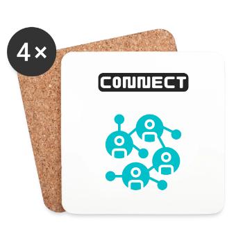 Internet Connect together - Untersetzer (4er-Set) - Weiß - Vorne