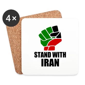 Stand with iran - Untersetzer (4er-Set) - Weiß - Vorne