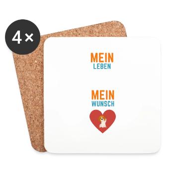 Mein Leben Mein Wunsch - Untersetzer (4er-Set) - Weiß - Vorne
