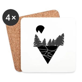 Adventure Travel Hiking Mountain - Coasters (set of 4) - white - Front