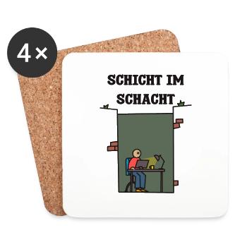 SCHICHT IM SCHACHT - Untersetzer (4er-Set) - Weiß - Vorne